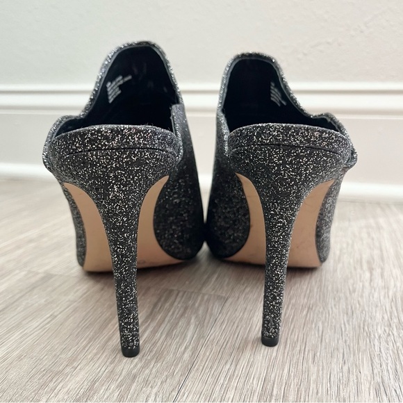 Gianni Bini Agnissa Black Glitter Scalloped Closed Toe Mule Heels Size 9.5 - Picture 7 of 10